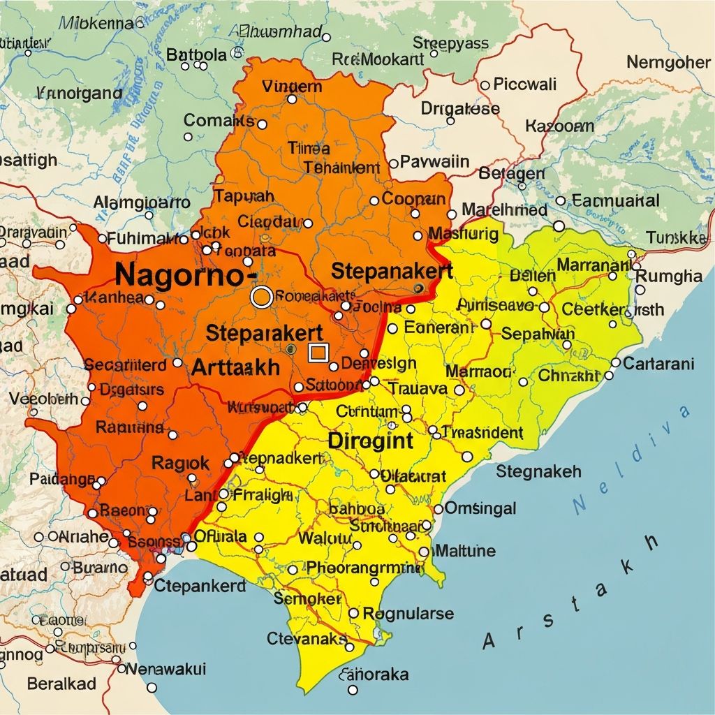 Map of Teach For Armenia's impact in Nagorno-Karabakh